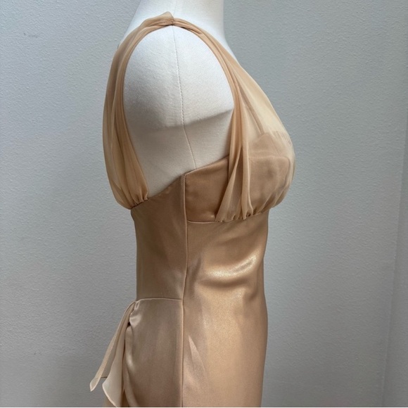 Cache Gown Vintage Dress Formal 90s Y2K Prom Gold Yellow Sleeveless Size 2 Small - Picture 9 of 17